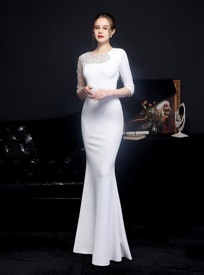 Sexy Sheath Long SlLeeve Appliques Party Dress