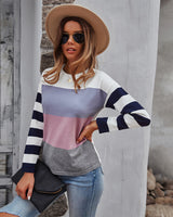 Striped Stitching Sweater Top