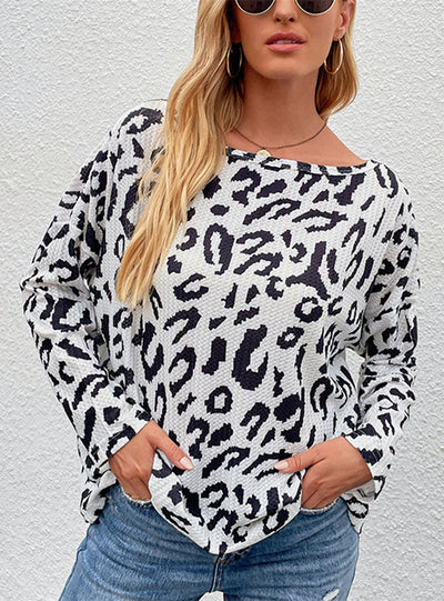 Leopard Print Crew Neck T-shirt