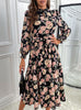 Chiffon Printed Long Sleeve Dress