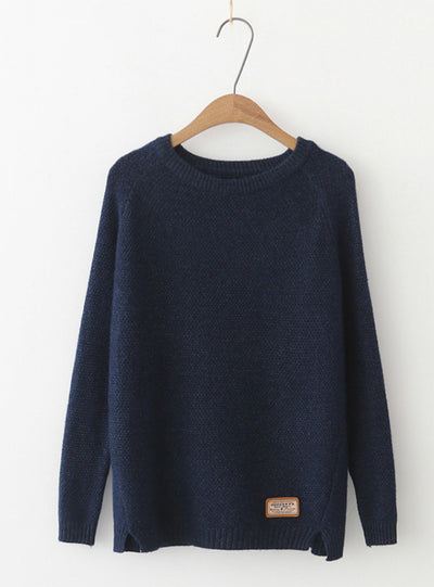 Women Sweater Pullovers Casual Split