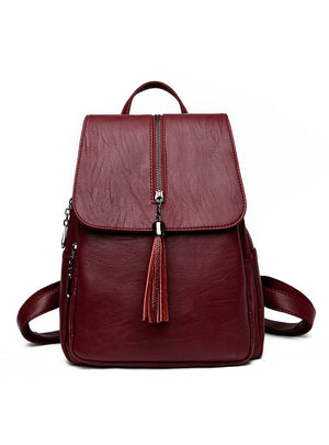 Women Backpack High Quality Genuine Leather School Bags 
