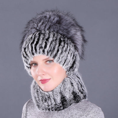 Thickened Rabbit Fur Hats Female