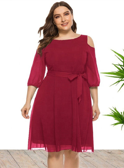 Short Sleeve Chiffon Short Dress