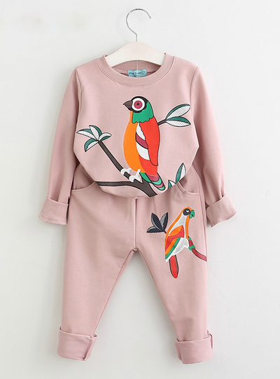 Clothing Cartoon Print Sweatshirts+Pants Suit