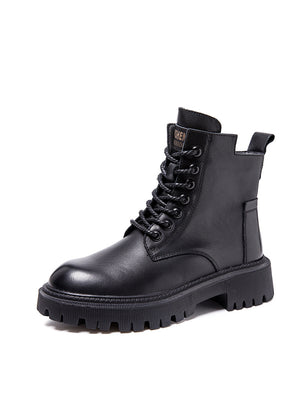 Suede Leather Platform Martin Boots