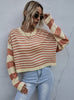 Turtleneck Knitted Contrast Striped Sweater