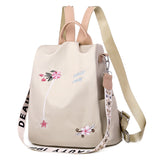Embroidered Travel Bag Light Lady Backpack