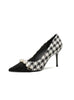Houndstooth Square Pointed Shallow Shoes
