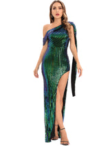 Sexy One-shoulder Sequined Dress