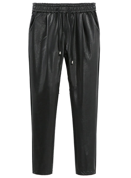 PU Faux Leather Trouser Women Harem Pant 