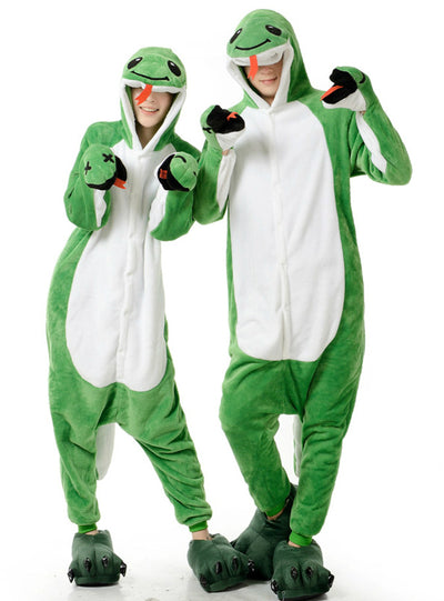 Cartoon Conjoined Nightgown Green Snake Animal