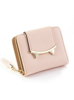 Cute Cat Anime Leather Trifold Slim Mini Wallet