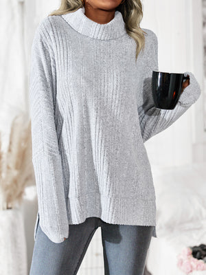 High-necked Wool-catching Knitted Top