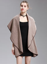 Long Knitted Cardigan Coat Double Lapel Shawl