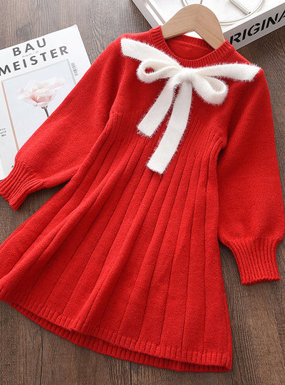 Winter Knitted Princess Dress for Girls