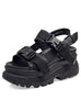 Women Wedge High Heels Shoes Buckle Leather Sandals