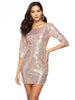 Fashion Gold Sequined Short Dress