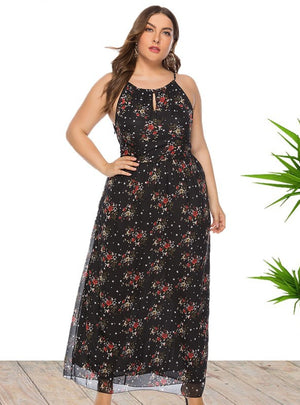 Bohemian Beach Sleeveless Chiffon Printed Dress