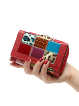 Genuine Leather Patchwork Wallet Women Small Purse