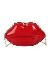 Lips Shape PVC Handbags Solid Zipper Shoulder Bag