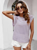 Lace Openwork Stitching Bat Sleeve T-shirt