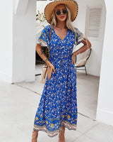 V-neck Sexy Print Dress