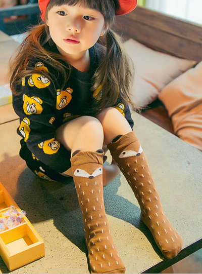 Cute Kids Fox Socks Socks Bear Pancake 