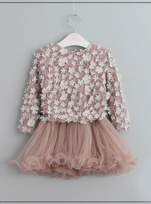 Girls Petal Dress Baby Girls Princess Long Sleeve