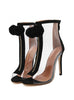 High Heel Peep Toe Transparent Clear Ankle Boots 