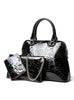 PU Leather Women Bags Floral Printing 3pcs