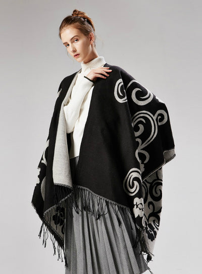 Tai Chi Flower Fork Thickened Cashmere Cloak