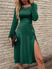 Pullover Split Knitted Long Sleeve Dress