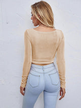 Hollow Slim Long Sleeve T-shirt