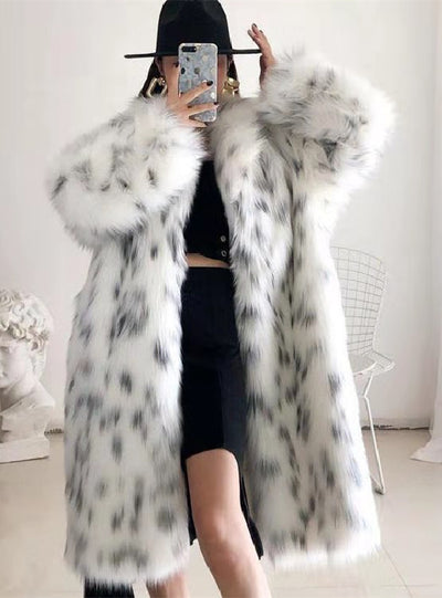 Women Jacket Fur Coat Block Coats Faux Fur