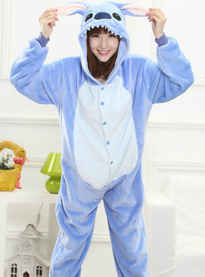 Blue Stitch Costume Pajamas Sleepwear Onesie