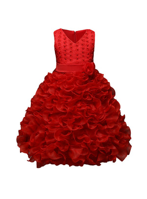 Girls Kids Tutu Clothes Flower Girl Wedding Evening Dress