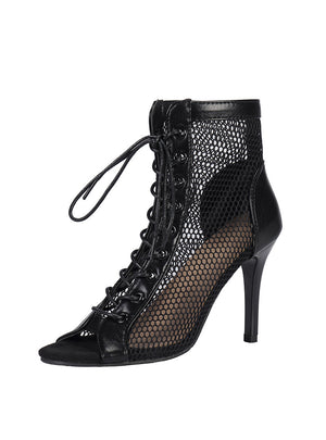 Mesh Openwork Sexy Fishmouth Sandals
