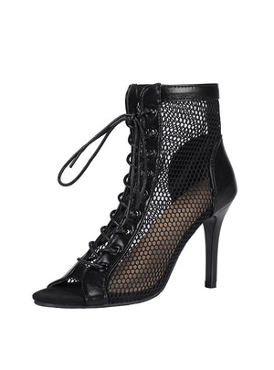 Mesh Openwork Sexy Fishmouth Sandals