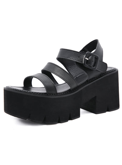 Thick Heel Metal Waterproof Platform Sandals