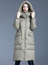 Loose Hooded Long Padded Down Jacket