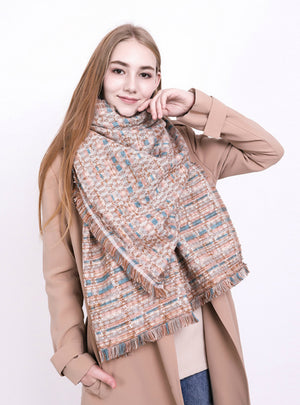 Winter Plaid Scarf Long Warm Cashmere Imitation