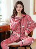 Pink Flamingo Pajamas Thickened Warm Flannel Pajamas