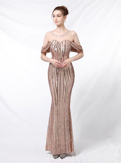 Women Long Sequined Prom Dress