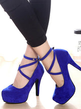 Pumps High Heels Ankle Strap Shoes Stiletto Heel 