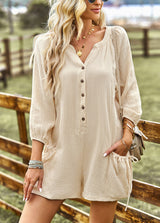 Solid Color Loose Casual Jumpsuit