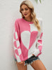 Long Sleeve Love Pattern Turtleneck Sweater