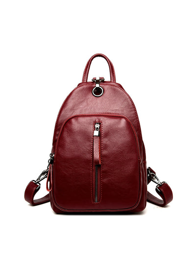 Headphone Function Women Leather Backpack Bags