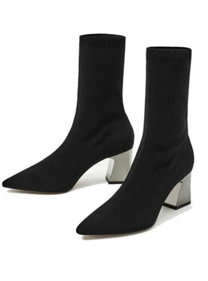 Ankle Elastic Sock Boots Chunky High Heels