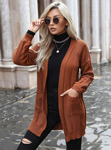 Casual Solid Color Long Sleeve Cardigan Sweater